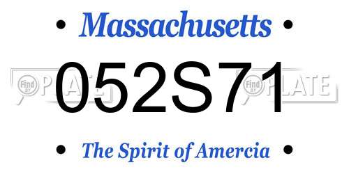 052S71 Massachusetts License Plate