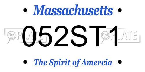 052ST1 Massachusetts License Plate