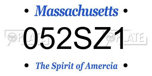 052SZ1 Massachusetts License Plate