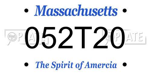 052T20 Massachusetts License Plate