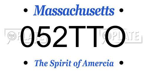 052TTO Massachusetts License Plate