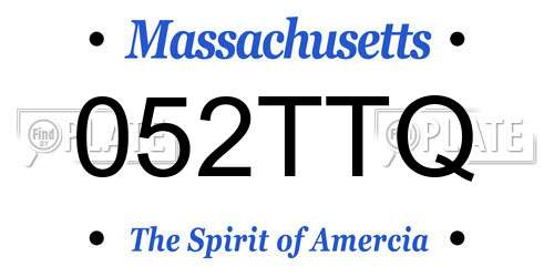 052TTQ Massachusetts License Plate