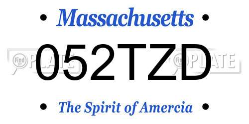 052TZD Massachusetts License Plate