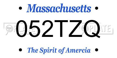 052TZQ Massachusetts License Plate