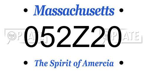 052Z20 Massachusetts License Plate
