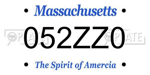 052ZZ0 Massachusetts License Plate