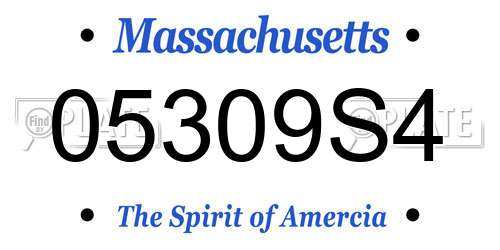 05309S4 Massachusetts License Plate