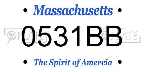 0531BB Massachusetts License Plate