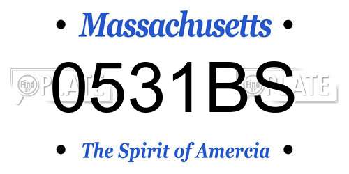 0531BS Massachusetts License Plate
