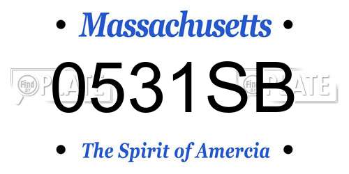 0531SB Massachusetts License Plate