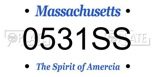 0531SS Massachusetts License Plate