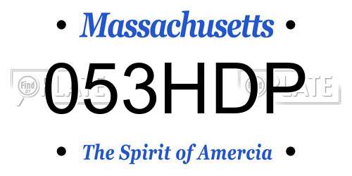 053HDP Massachusetts License Plate