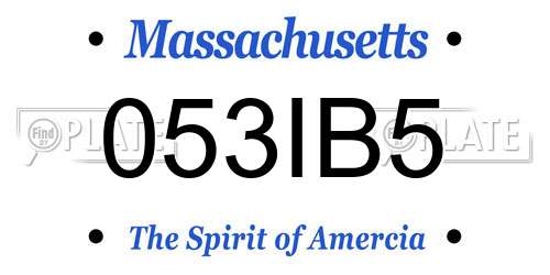 053IB5 Massachusetts License Plate