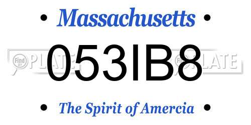 053IB8 Massachusetts License Plate