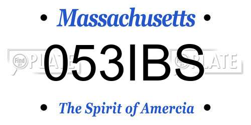 053IBS Massachusetts License Plate