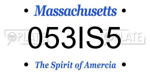 053IS5 Massachusetts License Plate