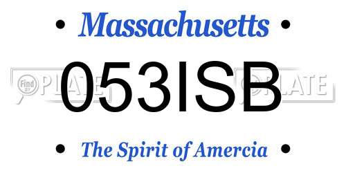 053ISB Massachusetts License Plate