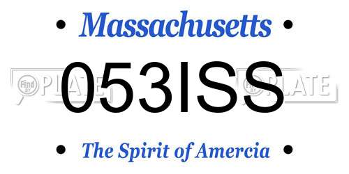 053ISS Massachusetts License Plate