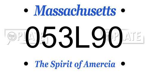 053L90 Massachusetts License Plate