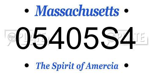 05405S4 Massachusetts License Plate