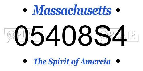 05408S4 Massachusetts License Plate