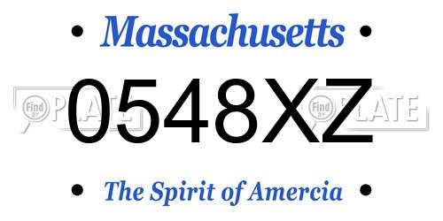 0548XZ Massachusetts License Plate