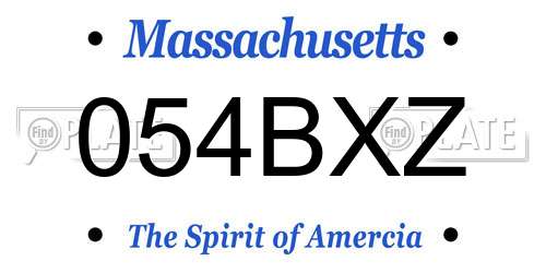 054BXZ Massachusetts License Plate