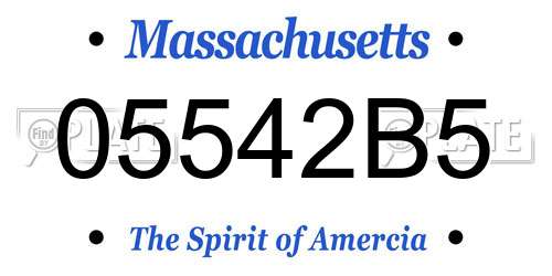 05542B5 Massachusetts License Plate