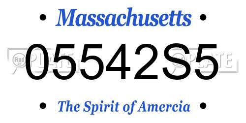 05542S5 Massachusetts License Plate