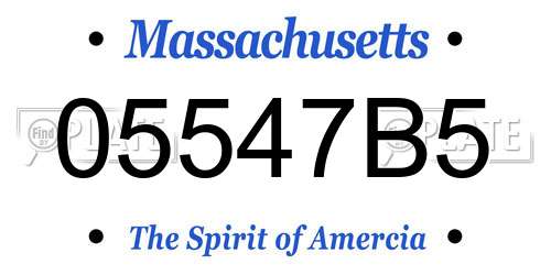 05547B5 Massachusetts License Plate