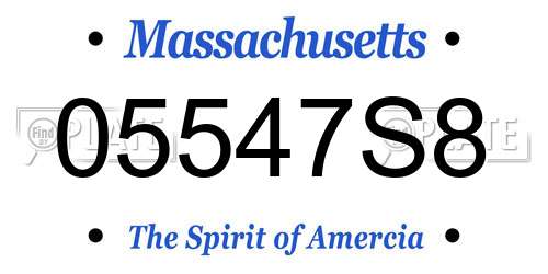 05547S8 Massachusetts License Plate