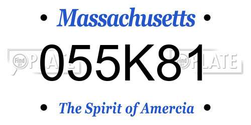 055K81 Massachusetts License Plate