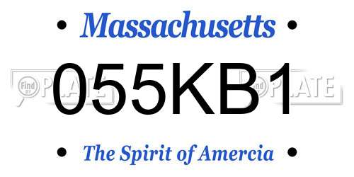 055KB1 Massachusetts License Plate