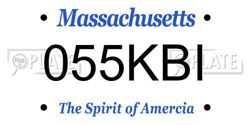055KBI Massachusetts License Plate
