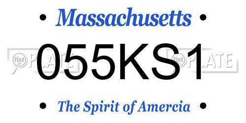 055KS1 Massachusetts License Plate