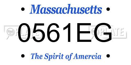 0561EG Massachusetts License Plate