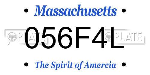 056F4L Massachusetts License Plate