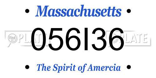 056I36 Massachusetts License Plate