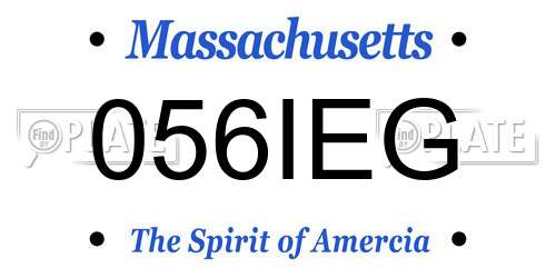 056IEG Massachusetts License Plate