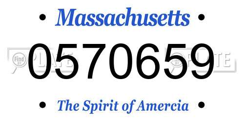 0570659 Massachusetts License Plate