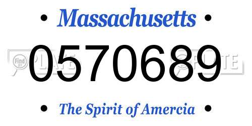 0570689 Massachusetts License Plate