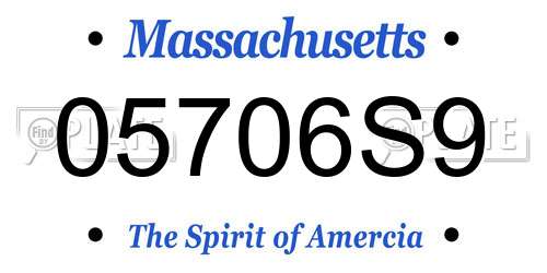 05706S9 Massachusetts License Plate