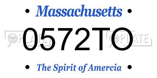0572TO Massachusetts License Plate