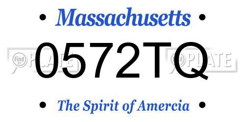 0572TQ Massachusetts License Plate