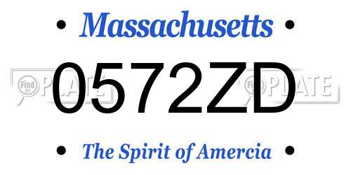 0572ZD Massachusetts License Plate
