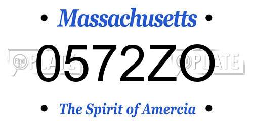 0572ZO Massachusetts License Plate