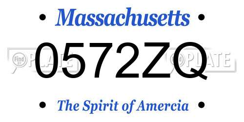 0572ZQ Massachusetts License Plate