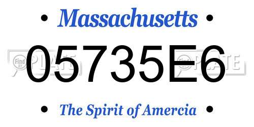 05735E6 Massachusetts License Plate