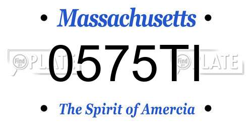 0575TI Massachusetts License Plate