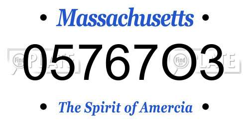 05767O3 Massachusetts License Plate